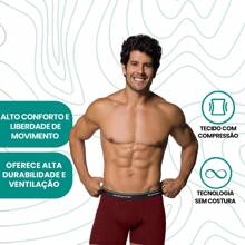 Kit With 4 Men's Boxer Briefs Adult Selene With Elastic Waistband In Soft Cotton With Elastane - 紫紅色 - 查看 4