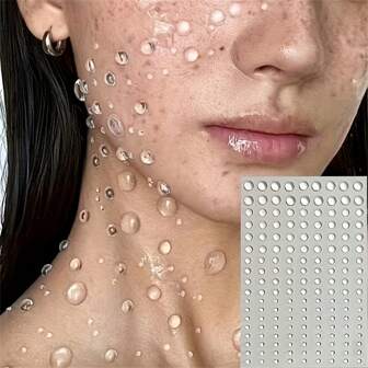 162pcs Elegant, Exquisite, Fresh And Pure Water Drop Stickers, Halloween Christmas Carnival Birthday Makeup Accessories, Role-Playing Mermaid Fairy Princess Photography Props, Stage Performance Accessories, Jewelry Decoration