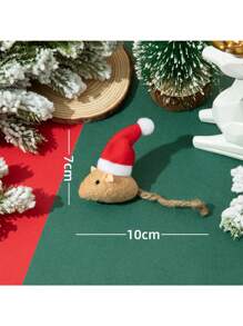 Christmas Decoration 1 Set Random Color Pet Toys Pet Supplies Christmas Series Simulation Small Mouse Plush Toys,Party Interactive Toys, Cat Self Fun Toys,Cat Toys,Cat Christmas,Cat Toy - Multicolor - View 8