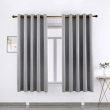 2PCS Blackout Curtains For Bedroom Living Room Eyelet Ready Made Window Curtain Pair