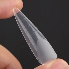 60 件/袋双模指甲延长模具全覆盖细高跟棺材杏仁指甲顶部模具快速成型丙烯酸假指甲艺术片双系统美甲配件 - 彩色 - 查看 9