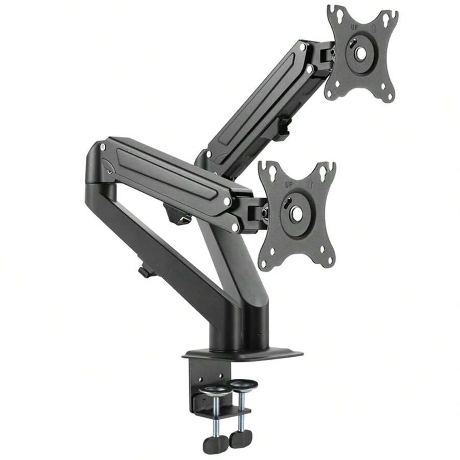 Dual Articulated Support For 2 Monitors 17" To 27" With Gas Piston Landscape Or Portrait Mode Clanm CS22 - màu đen - Xem 1