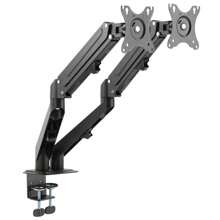 Dual Articulated Support For 2 Monitors 17" To 27" With Gas Piston Landscape Or Portrait Mode Clanm CS22 - màu đen - Xem 7