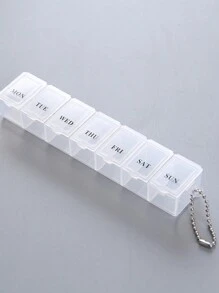 Medicine Box 7 Days A Week, Portable  Mini Large Capacity English Seven Compartment Medicine Box, Medicine Storage Box