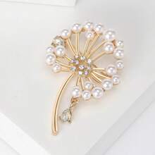 1pc Fashion Dandelion Brooch Pearl Flower Simple Shawl Accessory Pin - Dandelion - View 7