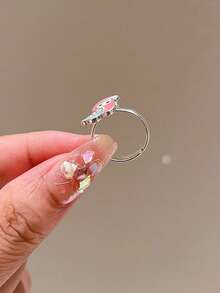 25pcs/Pack Girls' Colorful Cartoon Adjustable Rings - Multicolor - View 9