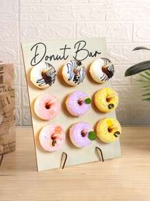 1set 9 Holes Donut Wooden Display Rack Household Donut Display Rack Party Food Placement Rack, Birthday Wedding Family Event Party Food Rack, Donut Display Wooden Stand, Thanksgiving Christmas 2025 New Year's Party Kitchen Cooking Stand