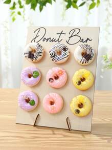 1set 9 Holes Donut Wooden Display Rack Household Donut Display Rack Party Food Placement Rack, Birthday Wedding Family Event Party Food Rack, Donut Display Wooden Stand, Thanksgiving Christmas 2025 New Year's Party Kitchen Cooking Stand