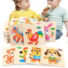 10 Rompecabezas Madera Figura Surtidas Para Niños Pequeños.rompecabezas educativo para bebés de 1-2-3-4-5-6años, un total de 10 rompecabezas con diferentes patrones, incluyendo diferentes animales (oso, ciervo, perro, conejo, caballo, gallo, gato, ratón, mono, tigre).Interesantes patrones de animales y colores brillantes están diseñados para mejorar la capacidad de los niños para aprender los colores mientras estimulan la exploración y la curiosidad de los niños sobre el mundo animal. Juguetes educativos preescolares: los rompecabezas de madera son herramientas educativas para ayudar a los niños a aprender letras, números, colores, formas, etc. Además, ayuda a su hijo a concentrarse y desarrollar la coordinación mano-ojo, la motricidad fina y una mejor percepción visual.los puzles de animales están fabricados con madera ecológica de alta calidad, sin BPA y coloreados con pintura al agua no tóxica. - Marrón - Ver 2