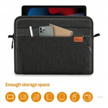 SIMTOP 平板电脑内胆包，11 英寸日常平板电脑单肩包，防水斜挎包，智能收纳配件，轻便必备品，YKK 拉链包，涤纶（黑色）适合万圣节、圣诞节、生日、新年礼物，送给朋友的礼物 - 黑色 - 查看 4