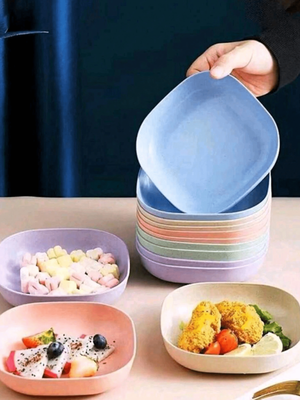 1/6/12pcs Tableware Set Plate Plastic Plate Spit Bone Plate Snack Plate Dining Table Garbage Plate Slag Plate