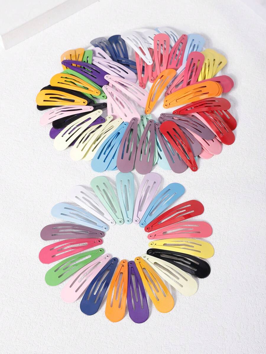 48入組女性隨機素色休閒髮夾 - 彩色 - 查看 1