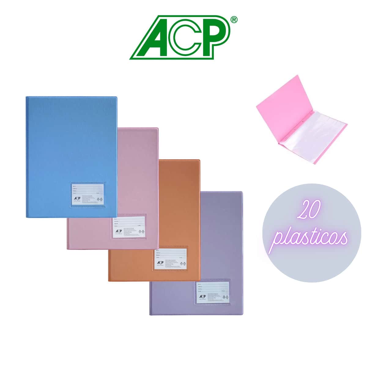 Catalog Folder With 20 PVC Plastics With Pastel Color ACP Display - 珊瑚粉 - 查看 1