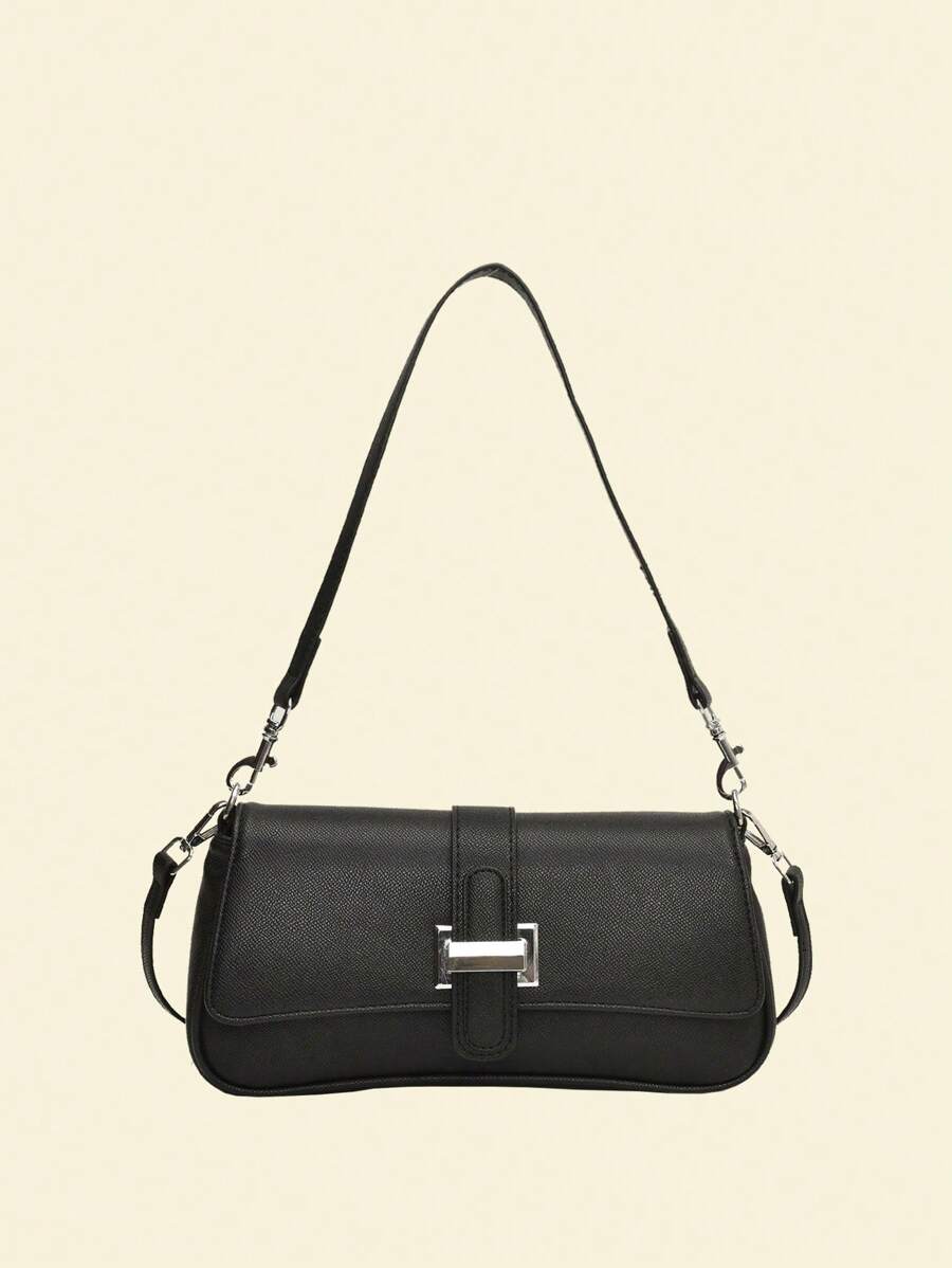 Dedoo 1pc Handbag 2024 New Fashion Handbag Joker Cowboy Long Stick Handbag 2024 New Advanced Texture Niche Original Shoulder And Underarm Slung, Suitable For Travel, Dating, Shopping, White-Collar Workers To Wear, Send Girlfriends Girlfriends And Other Scenarios. - màu đen - Xem 1