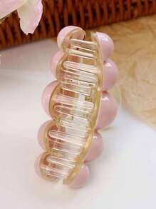 1 pieza Pinza de pelo negra con perla falsa blanca, accesorio para peinado de uso diario - Blanco y Negro - Ver 9