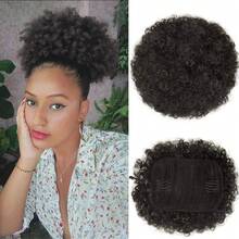 1 paquete de extensión de cabello postizo rizado rizado afro retro en moño con cordón para mujer - Multicolor - Ver 13