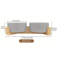 Spill-Proof Ceramic Double Pet Bowl For Cats & Dogs - Non-Slip, Easy To Clean, Durable Feeding Dish Dog Food Bowl Dog Food And Water Bowl Set