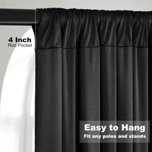 20ft X 10ft Black Backdrop Curtains Black Drape For Backdrop Halloween Thick Solid Fabric Cloth Backdrop 4 Panels 5ft X 10ft - màu đen - Xem 7