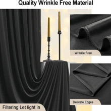 20ft X 10ft Black Backdrop Curtains Black Drape For Backdrop Halloween Thick Solid Fabric Cloth Backdrop 4 Panels 5ft X 10ft - màu đen - Xem 5