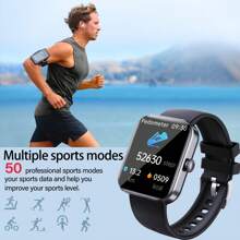 LIVLOV Body Temp Monitor Smart Watch For Men/Women/Elderly, 1.91'' HD Screen Activity Trackers With Wireless Calling/ Sleep Monitor/ 320*386 Screen Resolution/ Respiratory Training/ 100+Sprots, Smartwatch Compatible With Android IOS - Black - View 6