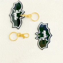 1 件个性化亚克力名字钥匙扣、返校包、万圣节主题定制字母钥匙圈、蜘蛛网、幽灵、南瓜独特字母标签、包包吊坠，是万圣节和圣诞节送给家人和朋友的理想礼物 - 彩色 - 查看 23