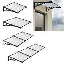 LIVINGANDHOME Living And Home Door Window Awning Canopy Rain Cover - 270cm W x 90cm D x 28cm H  Black - View 5