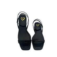 Classic Women's Sandals With Medium Thick Block Heel And Comfortable Bow - màu đen - Xem 5