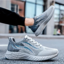 Men's Breathable Sports Tennis Shoes In Various Colors, Gym, Lightweight, EDGE 41640-50 - 灰色 - 查看 5