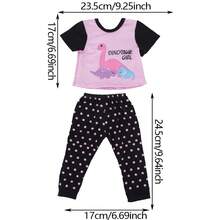 1 pieza Conjunto de pijama de muñeca de chica americana de 18 pulgadas lindo y de dibujos animados (muñeca no incluida) - Multicolor - Ver 2