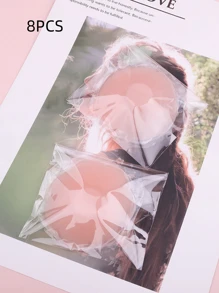 2/8 piezas/caja Cubrepezones de silicona, Pezoneras invisibles y transpirables, esenciales para el verano, ideales para vestidos, fiestas, lencería, atuendos de vacaciones para mujeres, imprescindibles para viajar, básicos diarios, complementos de estilismo