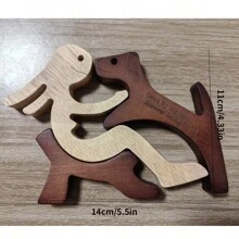 1 Bộ Tượng Chó Bằng Gỗ Thủ Công-Món Quà Hoàn Hảo Cho Người Yêu Chó, Trang Trí Đơn Giản Cho Phòng Ngủ Và Kệ Văn Phòng Tại Nhà - Nhiều màu - Xem 6