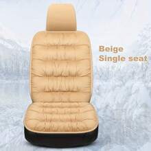 [6 色羽绒坐垫单座] 汽车座椅坐垫，冬季毛绒带靠背汽车座椅坐垫，厚毛绒保暖汽车冬季座椅垫，通用 - 均碼 - 查看 17