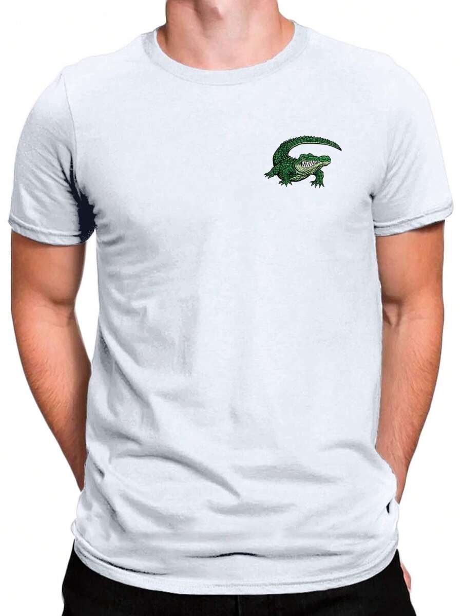 Alligator Jacaré Classic Round Neck T-Shirt 100% Cotton - trắng - Xem 1