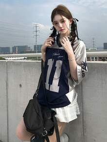 短袖休闲风设计 T 恤，夏季 - 銀色 - 查看 4