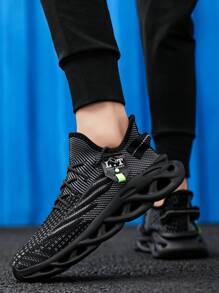 全新时尚男士运动鞋休闲舒适透气网眼运动鞋软底轻便运动跑步鞋潮流青少年鞋 - 查看 2