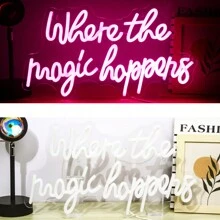 霓虹灯字母系列 - “你好美丽”、“奇迹发生的地方”、“让自己宾至如归”,适合卧室、客厅、甜品店、美容院、纹身工作室、餐厅、婚礼派对、卧室墙壁装饰、节日派对礼物的房间装饰,LED 霓虹灯,USB 供电 - 彩色 - 查看 10