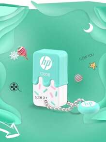 Hp Usb閃存驅動器,32gb 64gb 128gb混色,usb3.1拇指驅動器,超可愛迷你usb閃存驅動器,適用於電腦,數據存儲,萬聖節禮物 - 綠色 - 查看 2