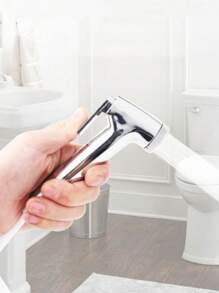 Ducha Higiênica Para Banheiro Completa Luxo Metal Inox núcleo da válvula de cobre 1,2m Chuveirinho Privada Promoção - Prata - Visão 2