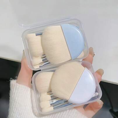 6件套迷你旅行女士化妆刷套装，便携式柔软遮瑕刷，美妆粉底刷，眼影刷，睫毛刷，带收纳盒，化妆刷套装，化妆刷套装，化妆刷套装，全套化妆刷，化妆刷套装，全套化妆工具，化妆刷套装，化妆刷套装，化妆礼品套装，赠品，专业化妆刷，全套化妆工具