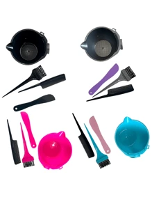 KUAILE BIJUX Kit Comb + Brush + Spatula + Bowl Professional Chemical Bleaching Progressive Highlights And Coloring - 灰色 - 查看 3