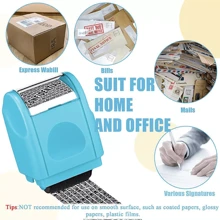 4Pcs ID Theft Protection Stamp Security Data Defender Protect Privacy Roller Set - Blue - View 2