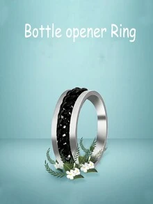 5pcs-10pcs Bottle Opener Ring, Titanium Stainless Steel Rotating Chain Man Finger Ring Bottle Opener Accessory' - Multicolor - View 3