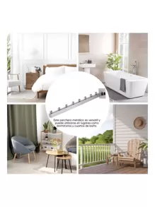 5 Piezas Cascada Exhibidor De Ropa Para Pared Longitud 40 Cm - Plateado - Ver 6