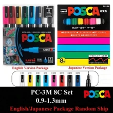 UNI Feutre Acrylique Paint Marker Pen Set NEW PACKAGE PC-1M 3M 5M Water Based Colors Permanent Acrylic Pen Graffiti Art Supplies