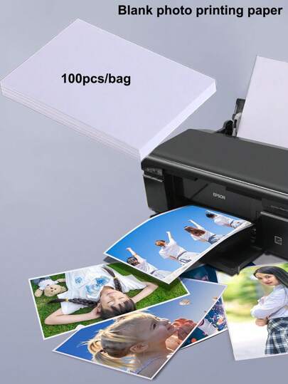 100 st/pack Högblankt vitt fotopapper lämpligt för fotoutskrift