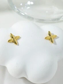 Mazuer 1 对女士复古时尚夸张高端金色几何心形、十字架、四叶草耳环，适合约会、节日派对、日常通勤、度假的优雅礼物 - 金黃色 - 查看 14