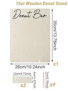 1set 9 Holes Donut Wooden Display Rack Household Donut Display Rack Party Food Placement Rack, Birthday Wedding Family Event Party Food Rack, Donut Display Wooden Stand, Thanksgiving Christmas 2025 New Year's Party Kitchen Cooking Stand