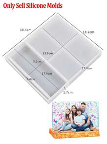 Moldes de marco de fotos de resina en forma de corazón y rectángulo, molde de silicona para fotografías para hacer manualidades, marco de fotos personalizado de epoxi para decoración de mesa y hogar - Moldes de marco - Ver 6