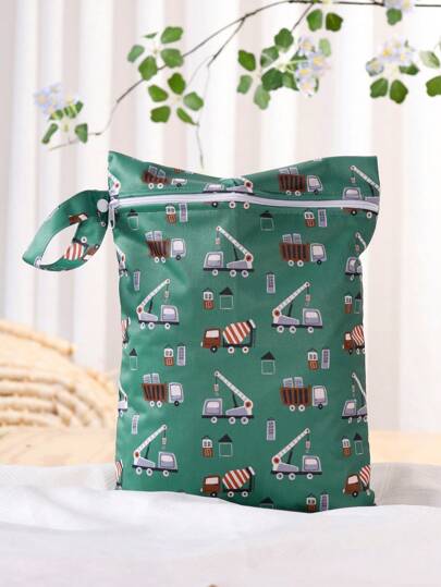 1个大容量防水尿布袋，可水洗旅行收纳袋，可重复使用的干湿两用袋，适用于健身房、游泳池、海滩等场所。