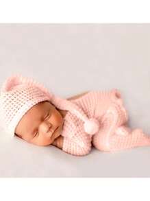 2 peças macacão branco para fotografia de recém-nascidos roupas para fotos de bebê macacão infantil de malha para meninos e meninas de 0 a 3 meses chá de bebê decorações para a família presentes chá de bebê presentes de Páscoa coisas para meninas/meninos - Branco - Ver 3